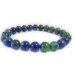 •✼送料無料✼•アズライト/直径8mm/フリーサイズ༺バリ島の僧侶の祈祷＆浄化 •☆• ヒーリングブレスレット༻