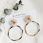 【２wayタイプ】お花モチーフの大ぶりリングピアス／イヤリング♡