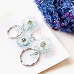 (セット)水色のお花のピアス・お花のマスク用アクセサリー