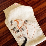 刺繍　マスク　はりねずみ　大人用マスク　立体マスク