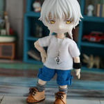 オビツ１１：ロールアップショートパンツ（明るめブルー）