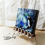 «ミニ絵画»  宇宙を泳ぐシャチ«手のひらサイズ»