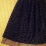 ベロアな膝丈スカート 黒＊親子ペア服 ギャザースカート