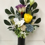 プリザ黄菊入り仏花1