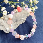 再販19 パワーストーン ブレスレット 恋愛運効果抜群!! インカローズ×ローズクォーツ×ラベンダーアメジストのパワーストーンブレスレット 天然石 華ブレス