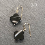 【14kgf天然石ピアス　オニキス】