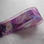 花柄オーガンジー　パープル色　40ｍｍ　2ｍ