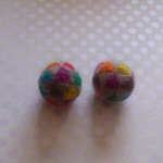 フェルトボールピアス ... △gray