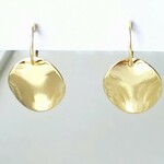 【再販】〈痛くない〉～フェイクピアス～ゴールドリング×ウェーブプレートイヤリング・イヤークリップ(両耳用)(手で調節可能)  管理No.1465