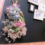 sale＊紫陽花とスモークツリーのスワッグ花束【送料込】