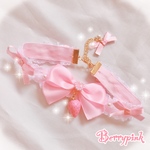 Berrypink♡苺とリボンのフリルチョーカー♡