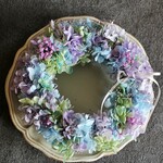 ❍ラッピング無料❍紫陽花とかすみ草の虹色リースAngel#04☆プリザーブドフラワー