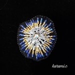 花火のビーズ刺繍ブローチ