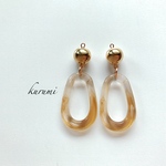 クリア×ブラウンマーブル❁ピアス＆イヤリング