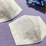 【学校再開応援SALE・薄手夏用】見た目も付け心地も涼し〜い♪ 高級素材　綿レースの夏マスク⑤  子ども用・大人用　お仕事や学校にも！　