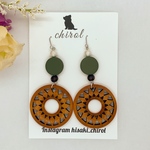 再販【夏 ピアス】デザイン ウッド ピアス / イヤリング