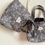 【完成品】Elderberry あおりポケットの巾着バッグ