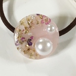 【SALE】アリッサムフラワーパールヘアゴム  レジン