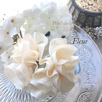 フルール　バナナクリップ ホワイトレースリボン