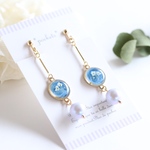 マーブル模様のお花ピアス/イヤリング