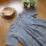 natural*(LL)ダンガリータック半袖チュニック