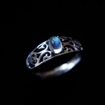 sksktndhさま、ご注文品　Wide Lier / rainbow moon stone ring /sv925