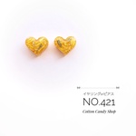 No.421 1粒ハート バラ イエロー イヤリング/ピアス