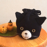 Halloweenにもオススメ！黒猫巾着ポーチ