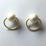 コットンパールリングピアス