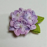つまみ細工紫陽花ブローチ&髪飾り