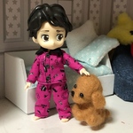 オビツ11用パジャマ(ピンクのお髭)