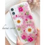 ❁.。全機種対応♡ふんわりピンクの押し花ケース.❁.。.:*:.。.✽