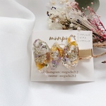 とろりん❁鉱石レジンミニヘアクリップ  パープル