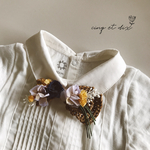 ベビー・キッズ アネモネリボンネクタイ　Ruban d'Anémone * coloré × cannelle