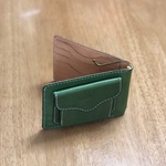 『受注生産』マネークリップ　財布　コインケース付き　革色、糸色オーダー可能　カード8枚収納可能