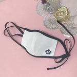 リボンマスク ♡ 女性用 立体マスク 白×クラウン