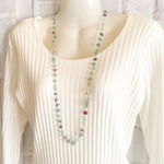 ＊フローライトミニタンブルのロングネックレス