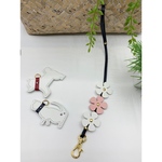 革　花三連　チャーム　キーホルダー