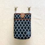 大人用移動ポケット Dカン・クリップ付き 縦型  モロッカン柄  ブラック×ダークパープル