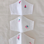 キッズ　マスク　立体マスク　刺繍　マスク　フィルターポケット付き