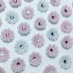 お花シール❁︎スワロフスキー❁︎40枚❁︎pink×white