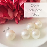 存在感ある大粒パール 20mm 貫通タイプ コットン風パール 手芸 パーツ ハンドメイド 格安 オリジナル 手作り 