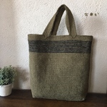 麻ひもバッグ＊ストライプトート