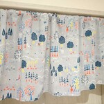 カフェカーテン 北欧の森 グレー  のれん       