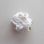 つまみ細工紫陽花(白)ブローチ&髪飾り