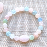 🆕バージョン🍭Happiness🍭〜ミックスベリル✖️ローズクォーツ〜パワーストーンブレスレット☆送料無料☆