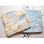 アップリケ*8重ガーゼハンカチ2枚セット*しろくま＆らいおん