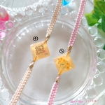④あみあみブレス オフホワイト×薄ぴんく