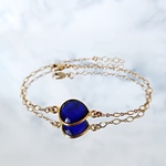 14KGF/ HEART SHAPE HYDRO SAPPHIRE ASYMMETRY BRACELET