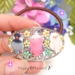 大人可愛い華やかflowerの鳥さんヘアゴム❤️✨ 送料無料 文鳥 インコ 限定 プレゼント ラッピング